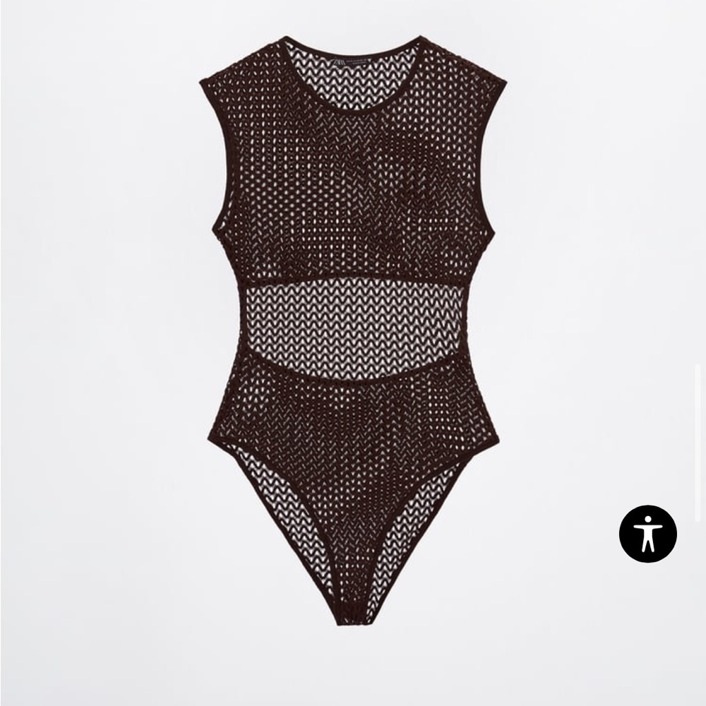 NWT zara open back perforated bodysuit